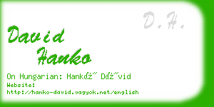 david hanko business card